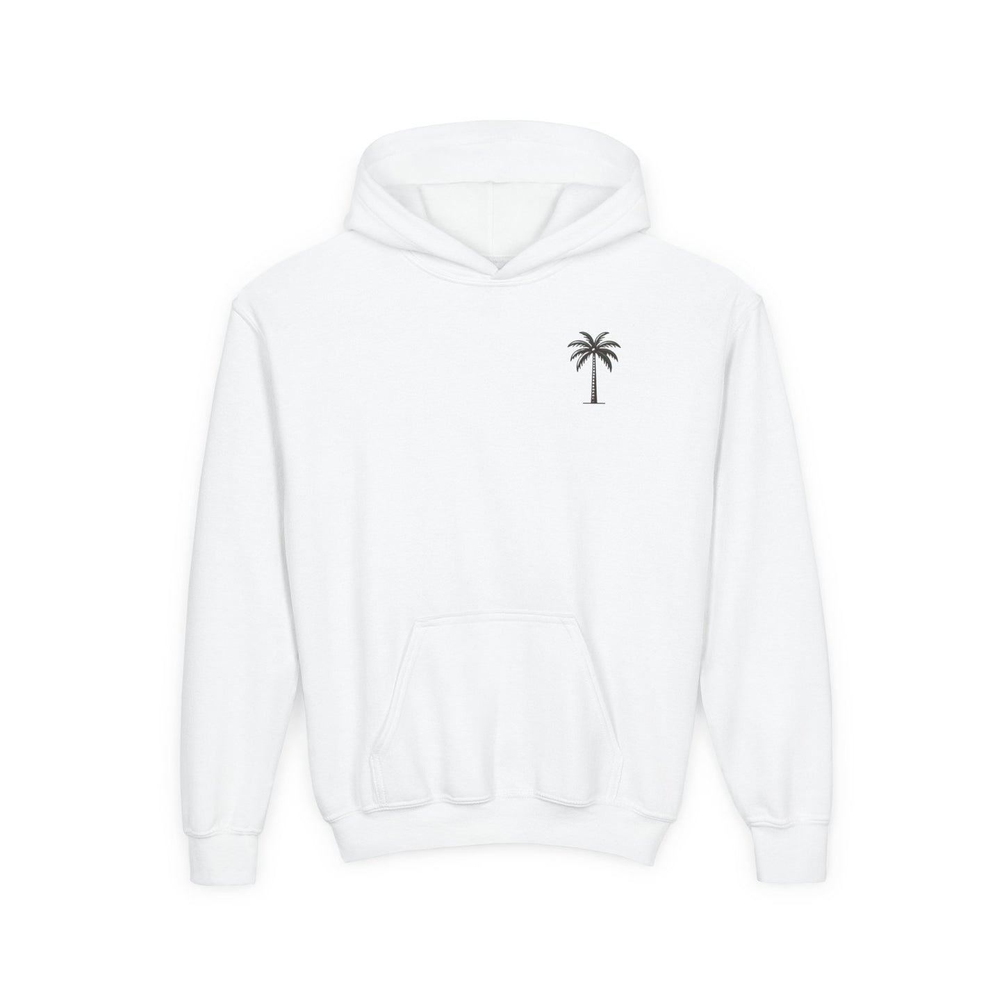 Youth Hoodie with Palm Tree Design - Perfect for Summer Vibes
