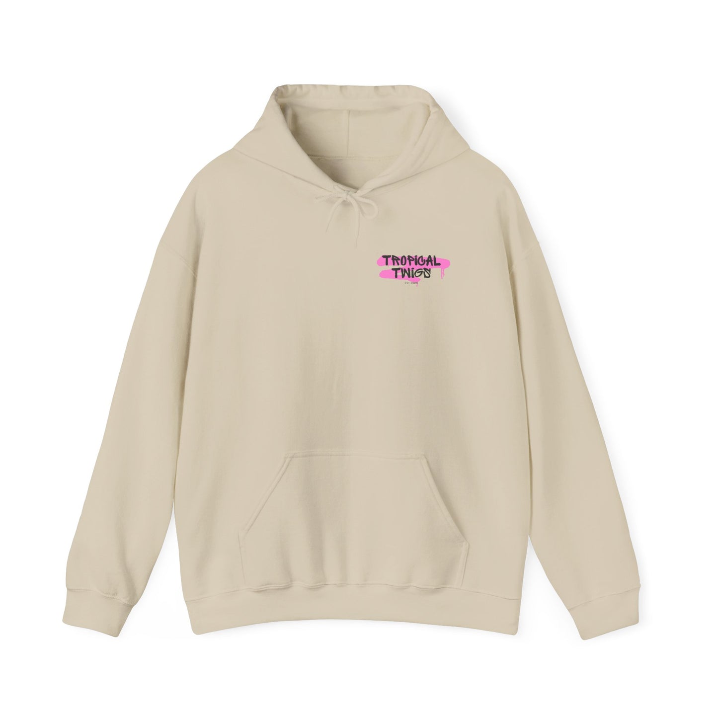 Tropical Twigs pink Highlighter Hoodie