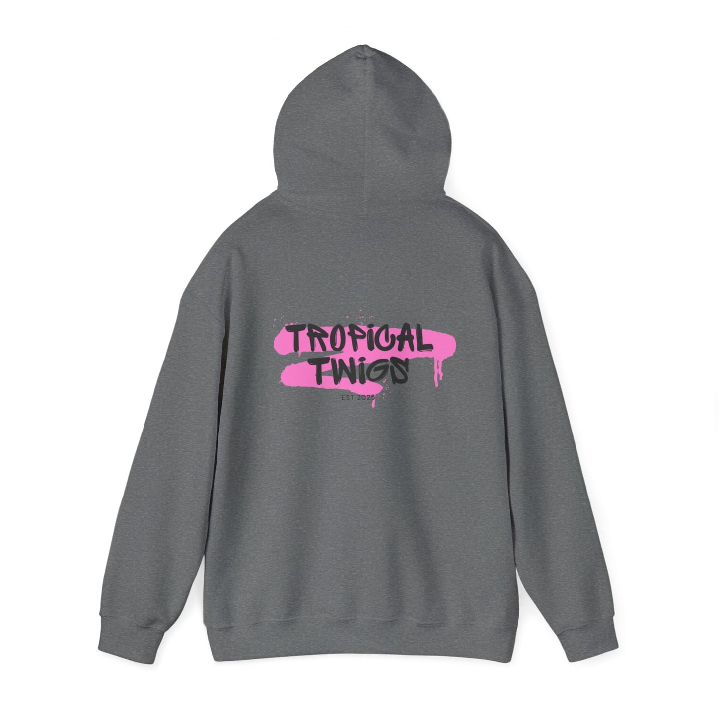 Tropical Twigs pink Highlighter Hoodie