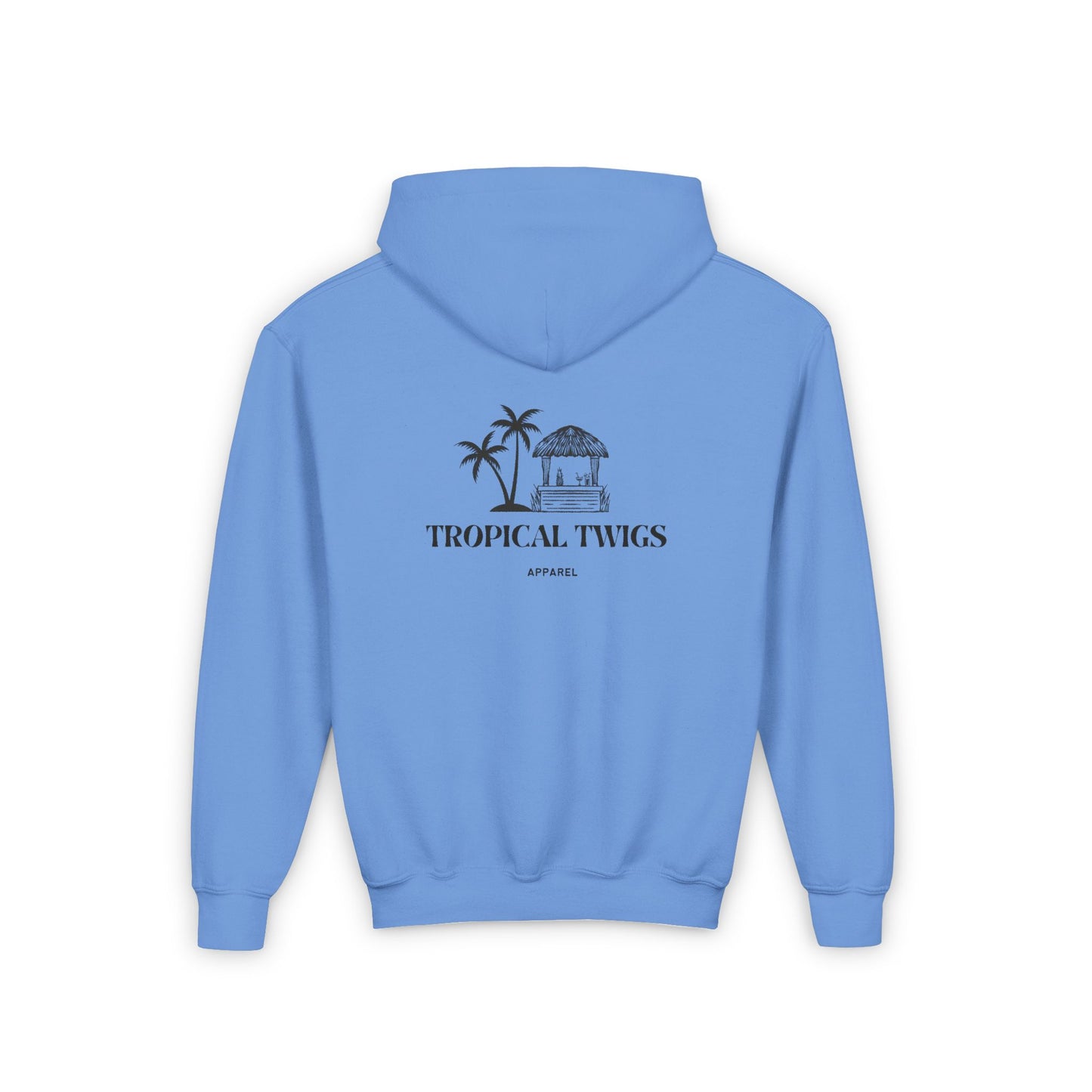 Tropical Twigs Youth Hoodie Shack with Palm tree