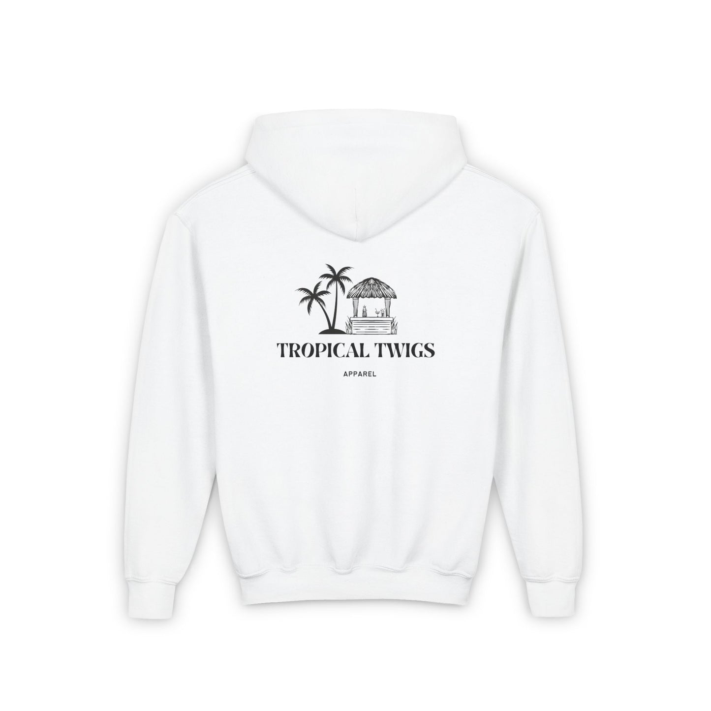 Tropical Twigs Youth Hoodie - Summer Vibes Sweatshirt with Palm Trees