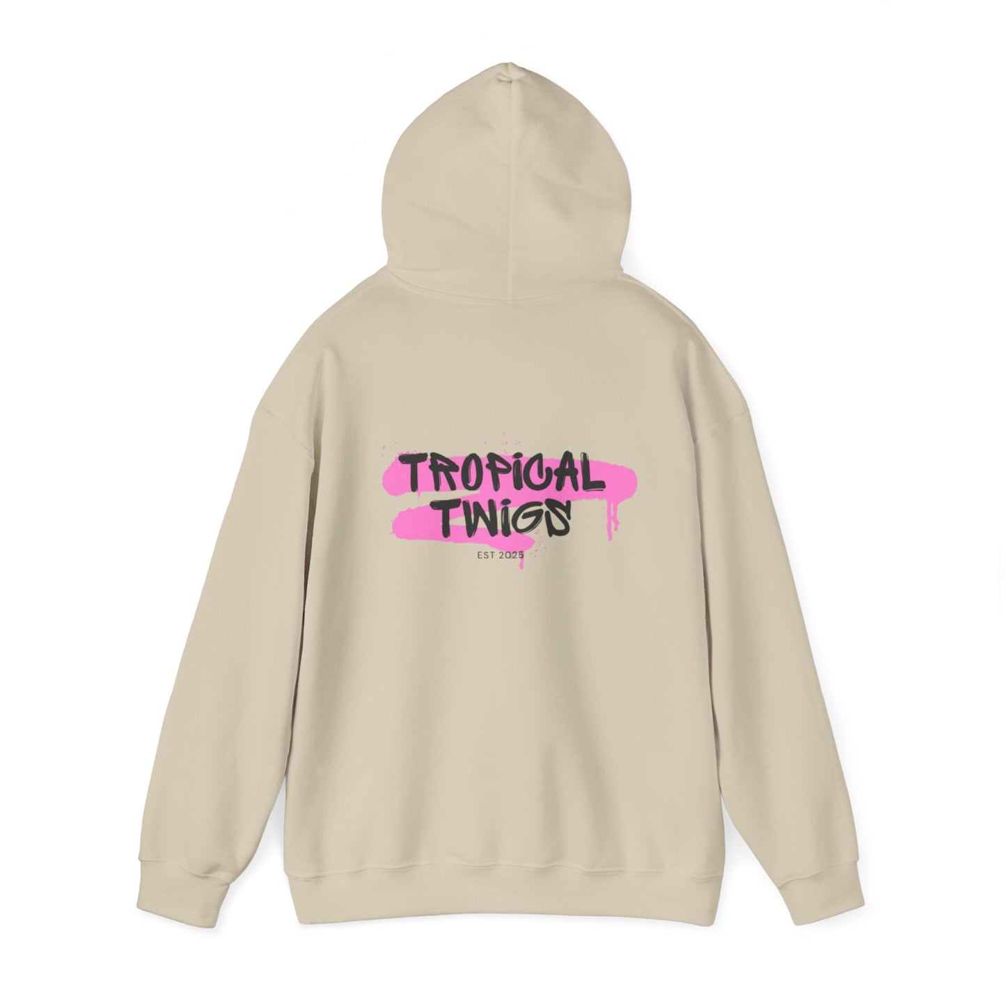 Tropical Twigs pink Highlighter Hoodie